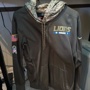 NFL Lions Men's Brown Camo Hoodie